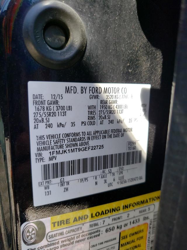 Photo 10 from auction – 2016 FORD EXPEDITION with VIN 1FMJK1MT9GEF22725