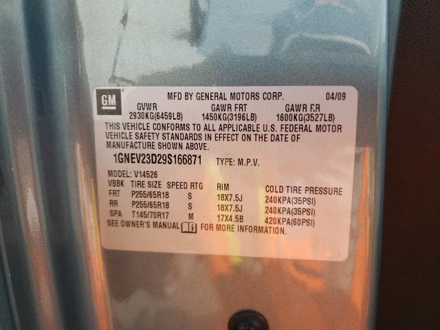 Photo 10 from auction – 2009 CHEVROLET TRAVERSE L with VIN 1GNEV23D29S166871