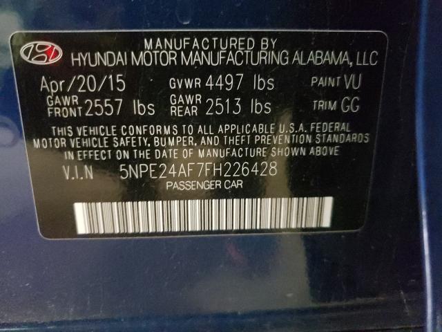 Photo 10 from auction – 2015 HYUNDAI SONATA SE with VIN 5NPE24AF7FH226428