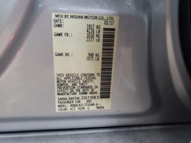 Photo 10 from auction – 2017 NISSAN ALTIMA 2.5 with VIN 1N4AL3AP2HC207983