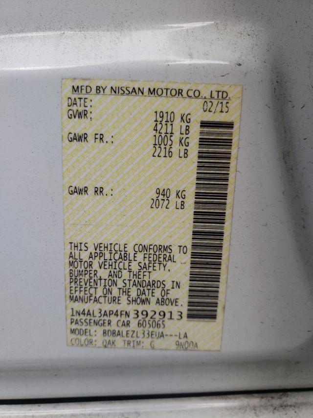 Photo 10 from auction – 2015 NISSAN ALTIMA 2.5 with VIN 1N4AL3AP4FN392913