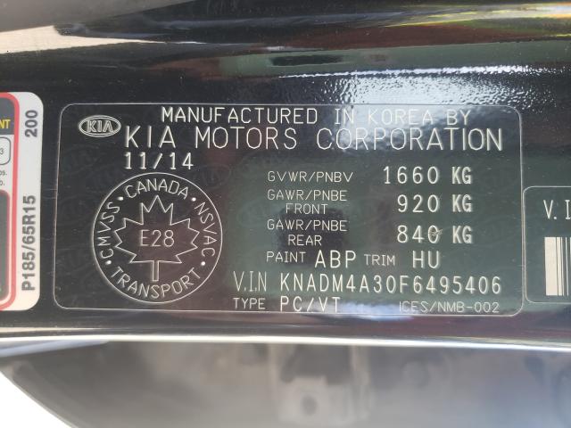 Photo 10 from auction – 2015 KIA RIO LX with VIN KNADM4A30F6495406