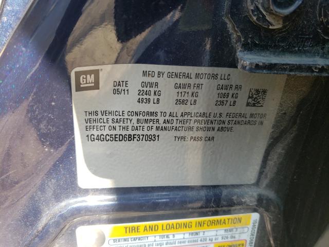 Photo 10 from auction – 2011 BUICK LACROSSE C with VIN 1G4GC5ED6BF370931