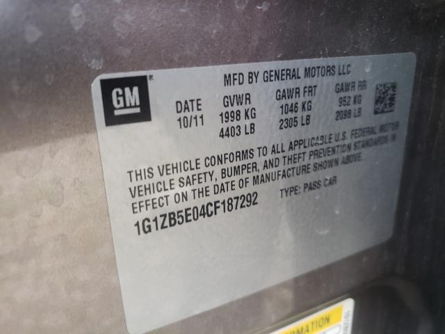 Photo 10 from auction – 2012 CHEVROLET MALIBU LS with VIN 1G1ZB5E04CF187292