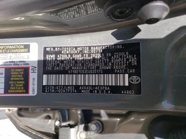 Photo 10 from auction – 2014 TOYOTA AVALON HYB with VIN 4T1BD1EB3EU025175