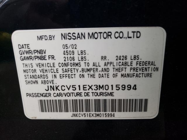 Photo 10 from auction – 2003 INFINITI G35 with VIN JNKCV51EX3M015994