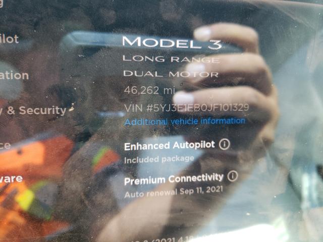 Photo 8 from auction – 2018 TESLA MODEL 3 with VIN 5YJ3E1EB0JF101329
