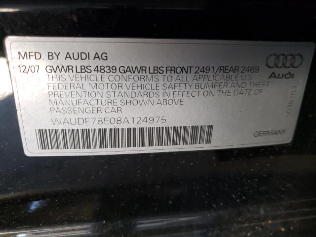Photo 10 from auction – 2008 AUDI A4 2.0T QU with VIN WAUDF78E08A124975