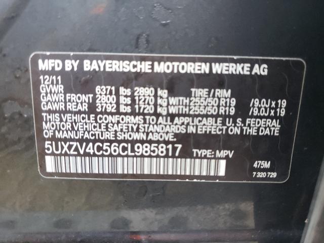 Photo 10 from auction – 2012 BMW X5 XDRIVE3 with VIN 5UXZV4C56CL985817