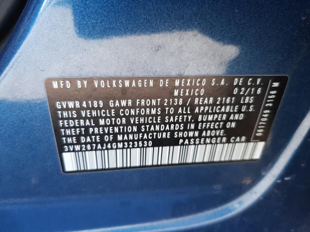 Photo 10 from auction – 2016 VOLKSWAGEN JETTA S with VIN 3VW267AJ4GM323530