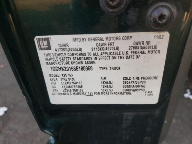 Photo 10 from auction – 2003 CHEVROLET SILVERADO with VIN 1GCHK29153E186968