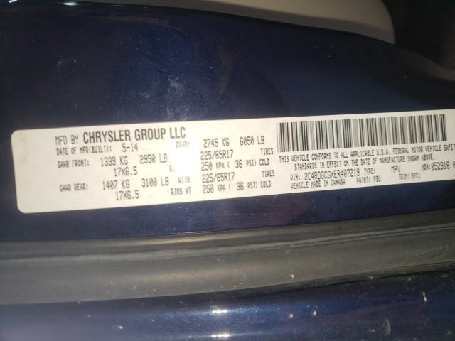 Photo 10 from auction – 2014 DODGE GRAND CARA with VIN 2C4RDGCGXER407219