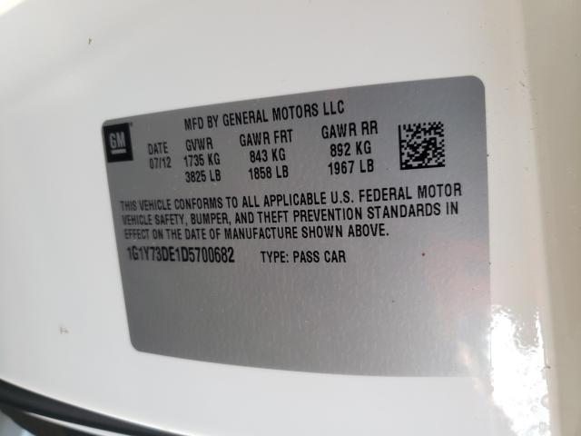 Photo 10 from auction – 2013 CHEVROLET CORVETTE 4 with VIN 1G1Y73DE1D5700682