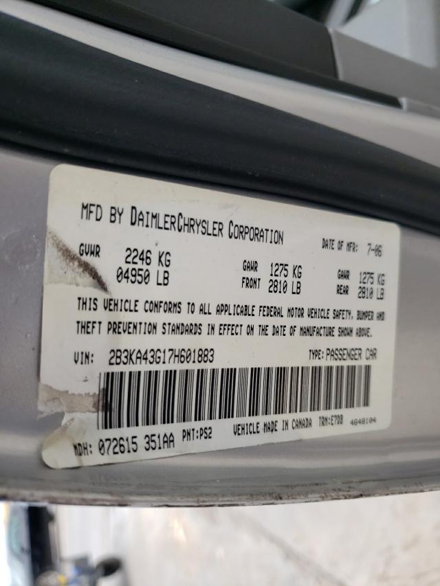 Photo 10 from auction – 2007 DODGE CHARGER SE with VIN 2B3KA43G17H601883