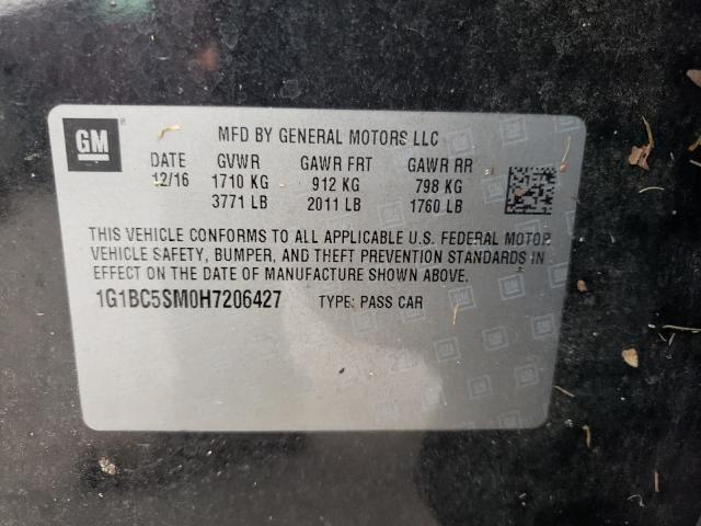 Photo 10 from auction – 2017 CHEVROLET CRUZE LS with VIN 1G1BC5SM0H7206427