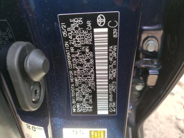 Photo 10 from auction – 2021 TOYOTA COROLLA LE with VIN JTDEPMAE3MJ188189