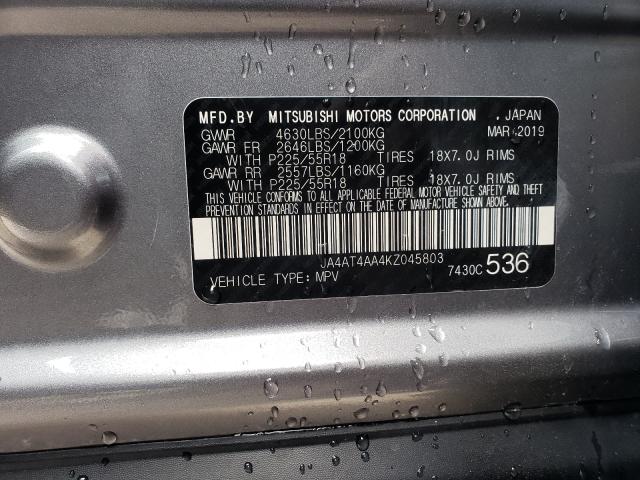 Photo 10 from auction – 2019 MITSUBISHI ECLIPSE CR with VIN JA4AT4AA4KZ045803