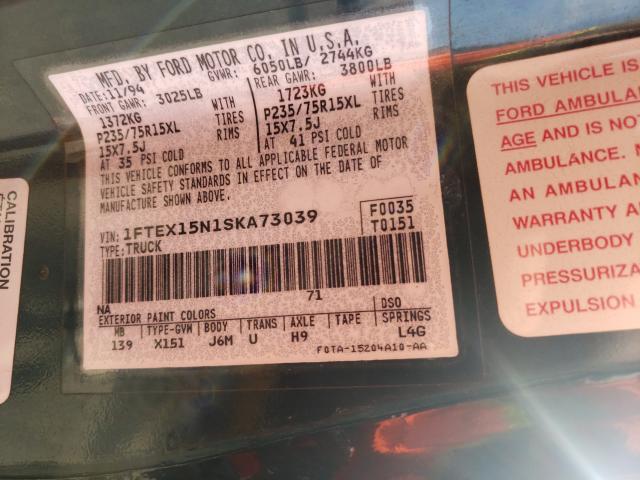 Photo 10 from auction – 1995 FORD F150 with VIN 1FTEX15N1SKA73039