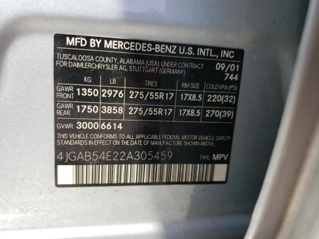 Photo 10 from auction – 2002 MERCEDES-BENZ ML 320 with VIN 4JGAB54E22A305459