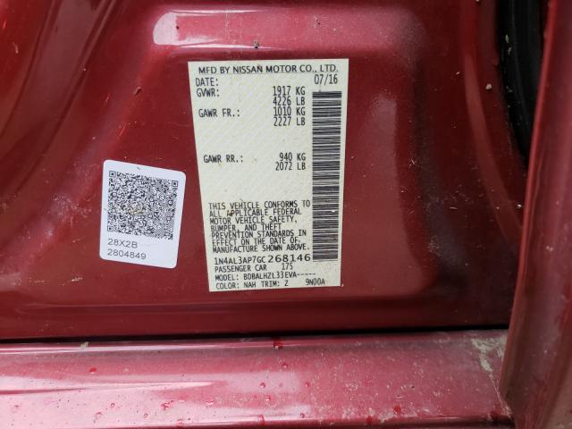 NISSAN ALTIMA 2.5 2016 with VIN 1N4AL3AP7GC268146 - Photo from auction