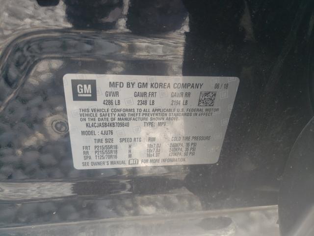 Photo 10 from auction – 2019 BUICK ENCORE PRE with VIN KL4CJASB4KB709840