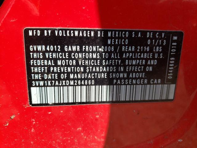 Photo 10 from auction – 2013 VOLKSWAGEN JETTA BASE with VIN 3VW1K7AJXDM264860