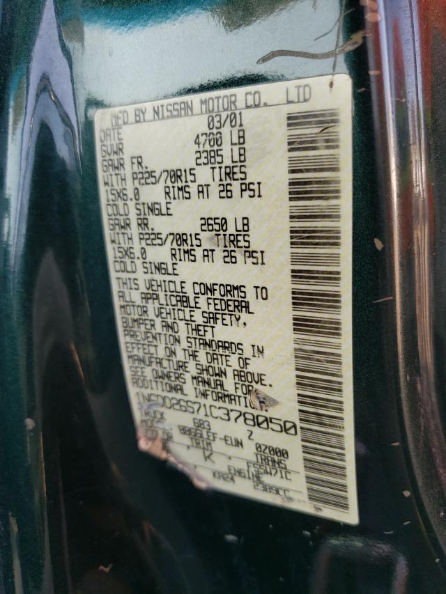 Photo 10 from auction – 2001 NISSAN FRONTIER K with VIN 1N6DD26S71C378050