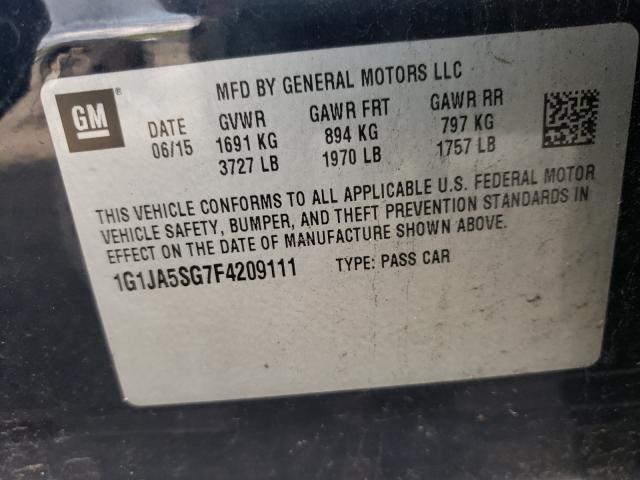 Photo 10 from auction – 2015 CHEVROLET SONIC LS with VIN 1G1JA5SG7F4209111