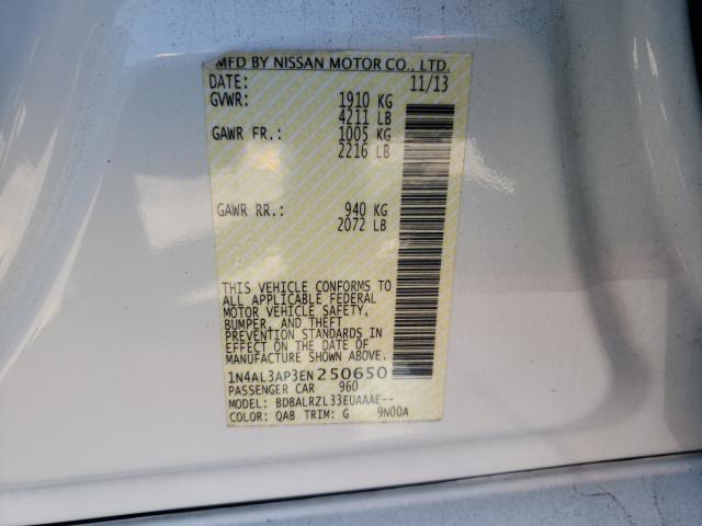 Photo 10 from auction – 2014 NISSAN ALTIMA 2.5 with VIN 1N4AL3AP3EN250650