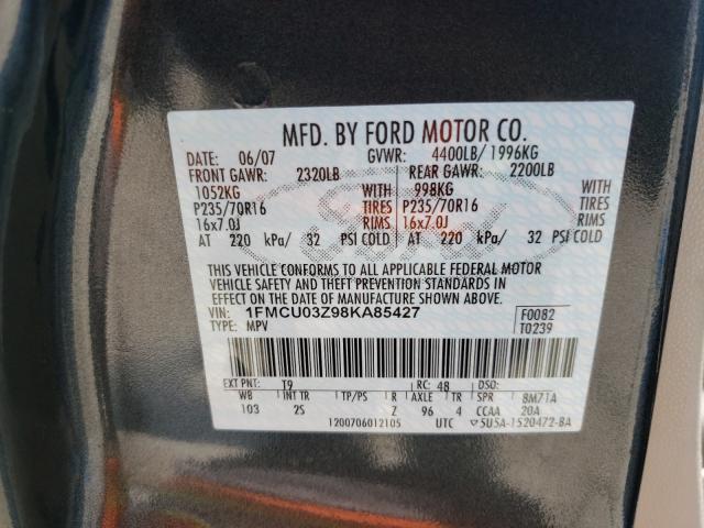 Photo 10 from auction – 2008 FORD ESCAPE XLT with VIN 1FMCU03Z98KA85427