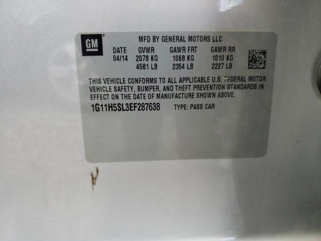 Photo 10 from auction – 2014 CHEVROLET MALIBU LTZ with VIN 1G11H5SL3EF287638