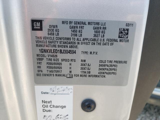 Photo 10 from auction – 2011 CHEVROLET TRAVERSE L with VIN 1GNKVLED1BJ304594