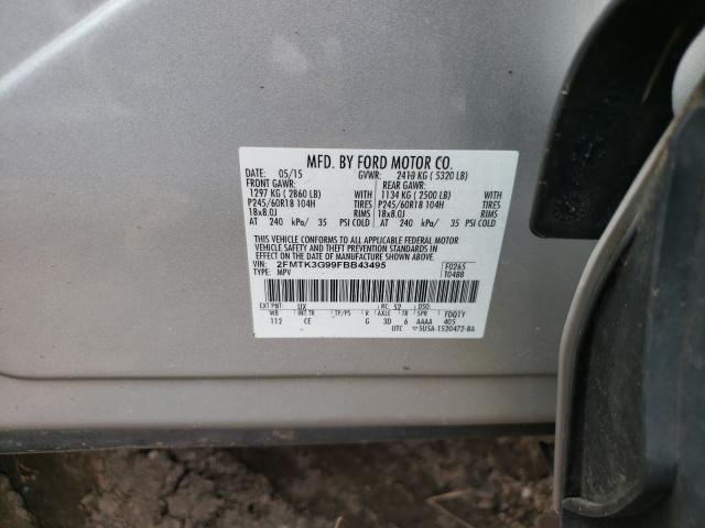 Photo 10 from auction – 2015 FORD EDGE SE with VIN 2FMTK3G99FBB43495
