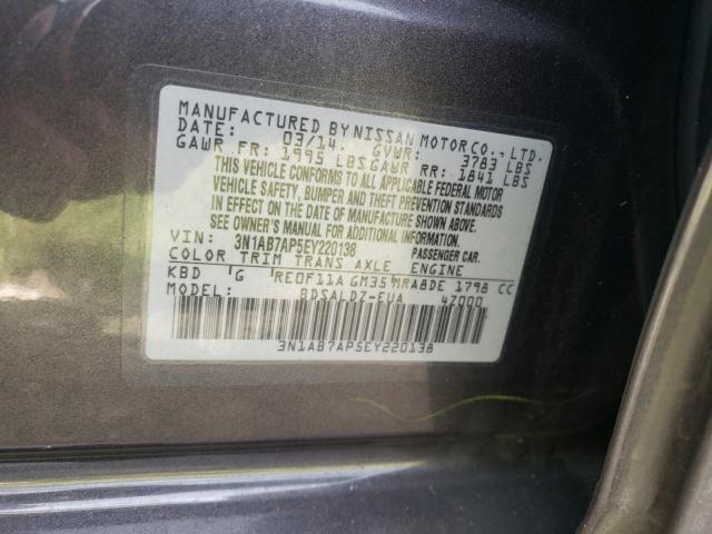 Photo 10 from auction – 2014 NISSAN SENTRA S with VIN 3N1AB7AP5EY220138