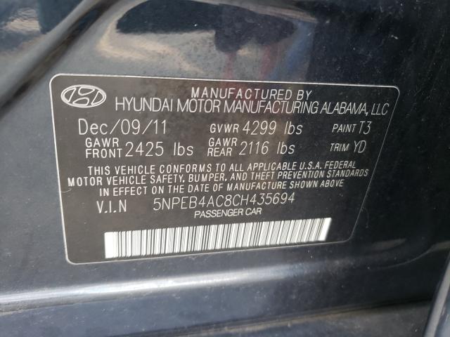 Photo 10 from auction – 2012 HYUNDAI SONATA GLS with VIN 5NPEB4AC8CH435694