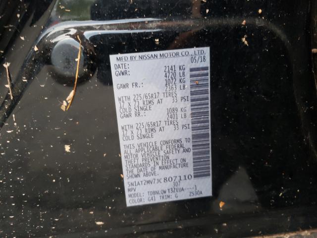 Photo 10 from auction – 2018 NISSAN ROGUE S with VIN 5N1AT2MV7JC807110