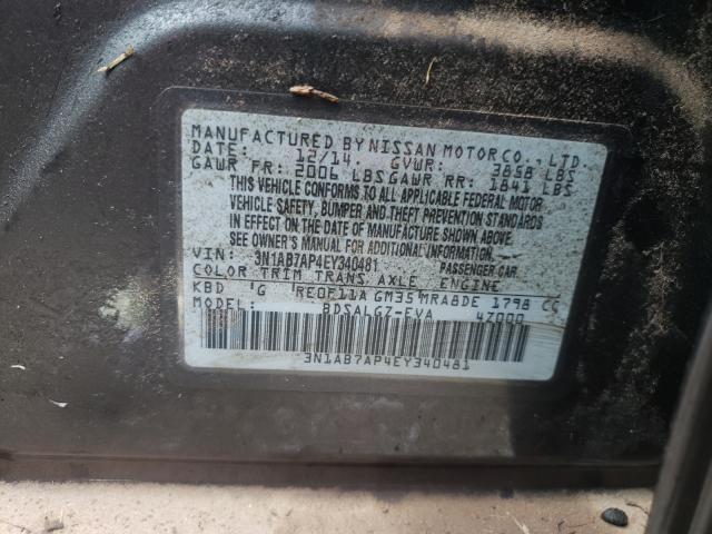 Photo 10 from auction – 2014 NISSAN SENTRA S with VIN 3N1AB7AP4EY340481