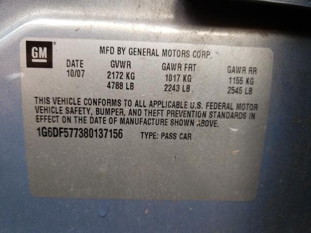 Photo 10 from auction – 2008 CADILLAC CTS with VIN 1G6DF577380137156