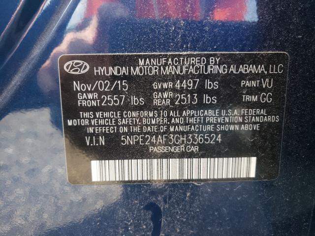 Photo 10 from auction – 2016 HYUNDAI SONATA SE with VIN 5NPE24AF3GH336524