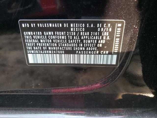 Photo 10 from auction – 2017 VOLKSWAGEN JETTA S with VIN 3VW2B7AJ8HM247680