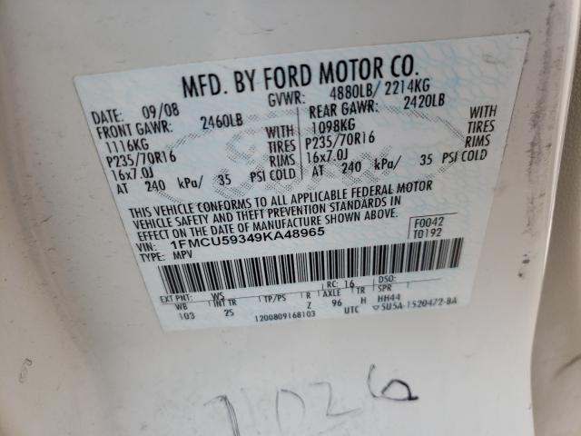 Photo 10 from auction – 2009 FORD ESCAPE HYB with VIN 1FMCU59349KA48965