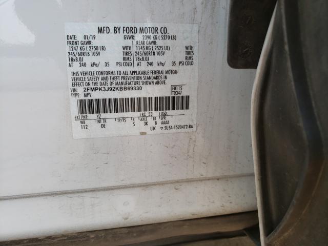 Photo 10 from auction – 2019 FORD EDGE SEL with VIN 2FMPK3J92KBB69330