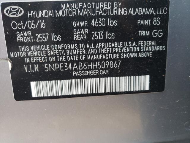 Photo 10 from auction – 2017 HYUNDAI SONATA SPO with VIN 5NPE34AB6HH509867