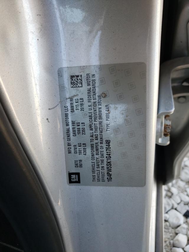 Photo 10 from auction – 2016 BUICK VERANO SPO with VIN 1G4PW5SK1G4176448