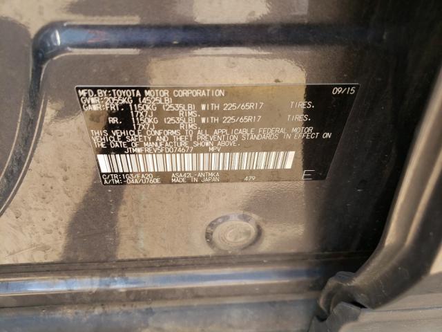 Photo 10 from auction – 2015 TOYOTA RAV4 XLE with VIN JTMWFREV5FD074677
