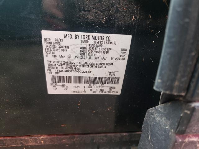 Photo 10 from auction – 2013 FORD EXPLORER S with VIN 1FM5K8GT8DGC22888