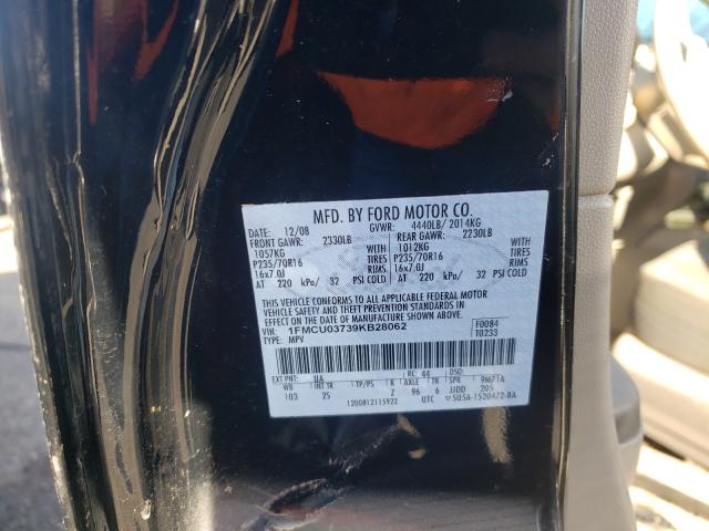Photo 10 from auction – 2009 FORD ESCAPE XLT with VIN 1FMCU03739KB28062