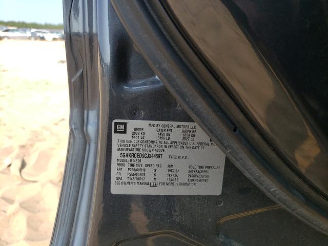 Photo 10 from auction – 2012 BUICK ENCLAVE with VIN 5GAKRCED9CJ344597