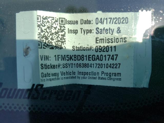 Photo 10 from auction – 2014 FORD EXPLORER X with VIN 1FM5K8D81EGA01747
