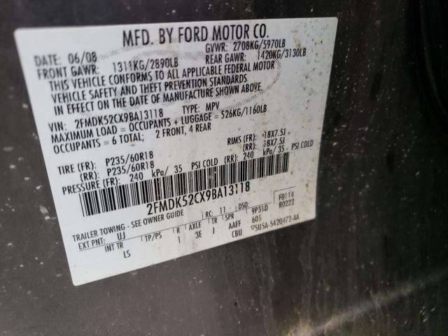Photo 10 from auction – 2009 FORD FLEX SEL with VIN 2FMDK52CX9BA13118